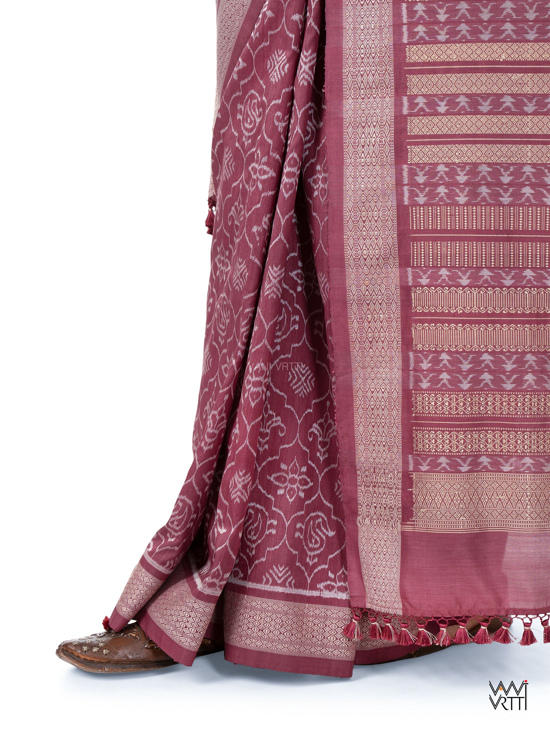 Palash Phool Jaal Lac Natural Dyed Mulberry Silk Ikat Saree