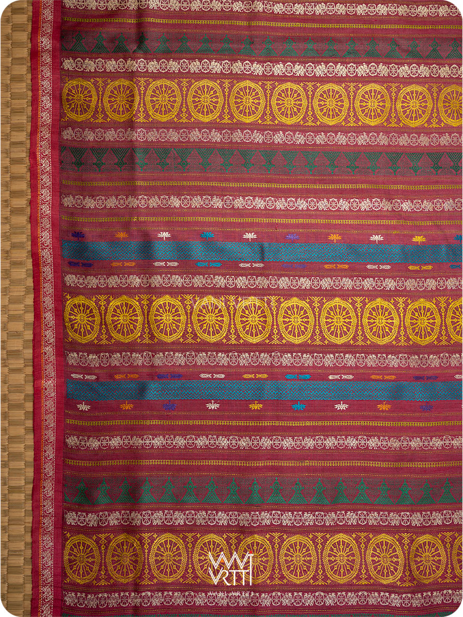 Mehendi Green Airavata Konark Handspun Tussar Silk Saree