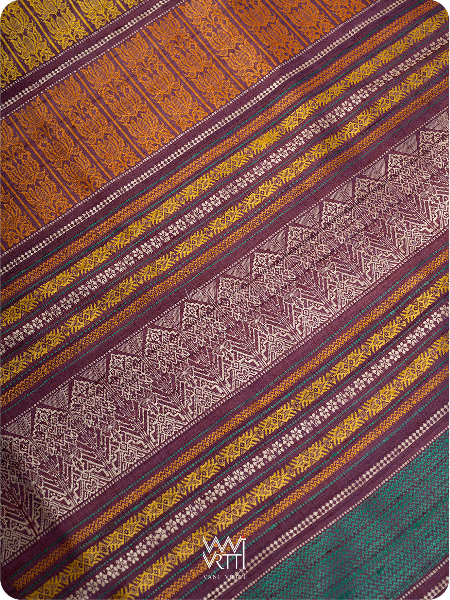 Brownish Purple Ananta Handspun Tussar Silk Sari
