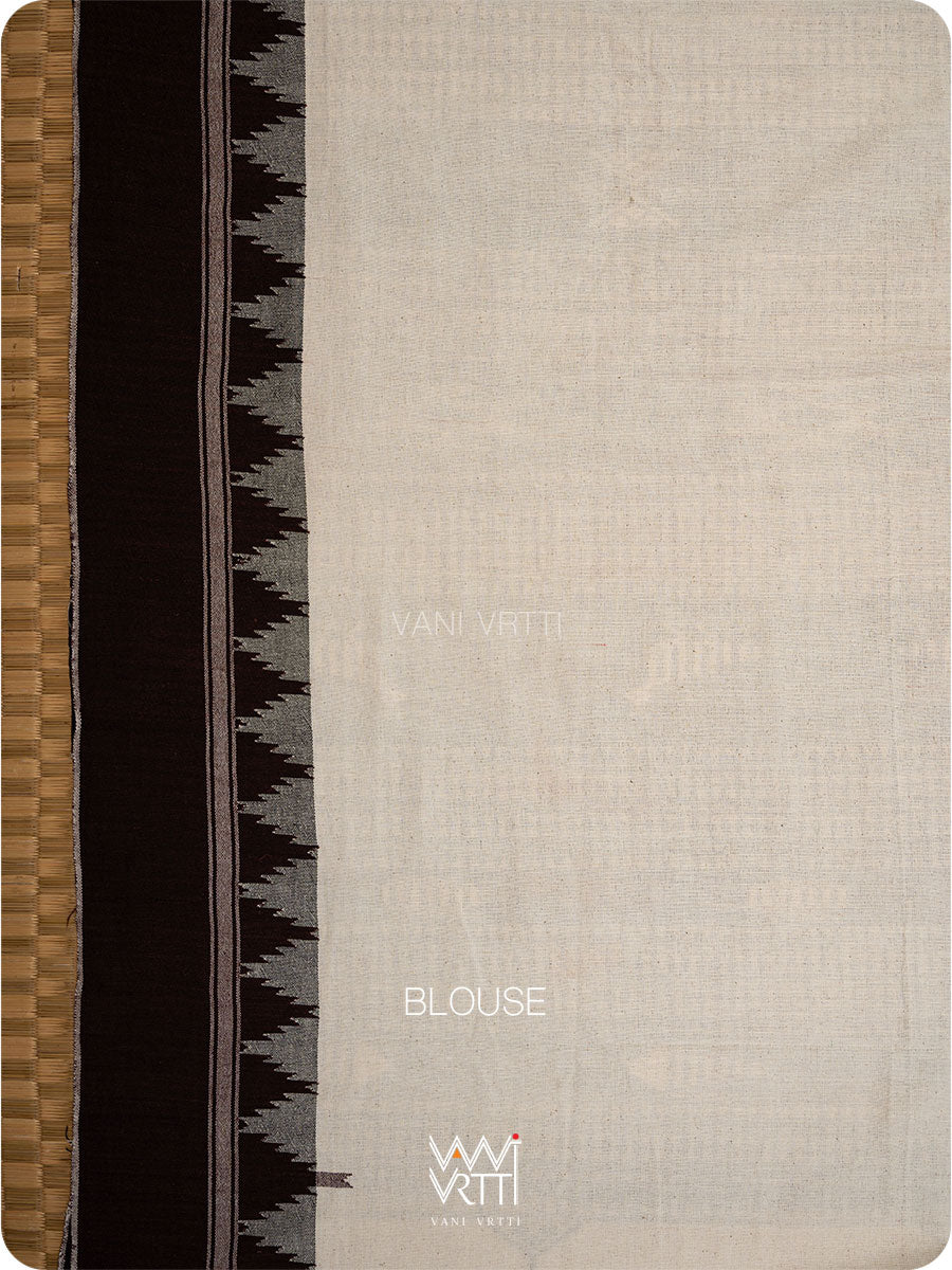 White Black Madder Maroon Bird Masterweave Cotton Kotpad Sari