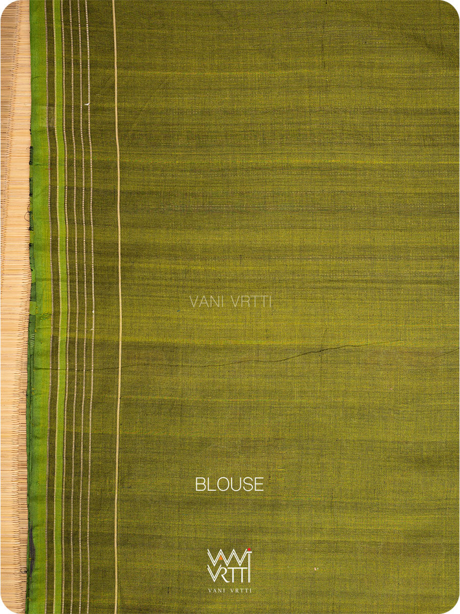 Black Lotus Parrot Fine Cotton Ikat Sari