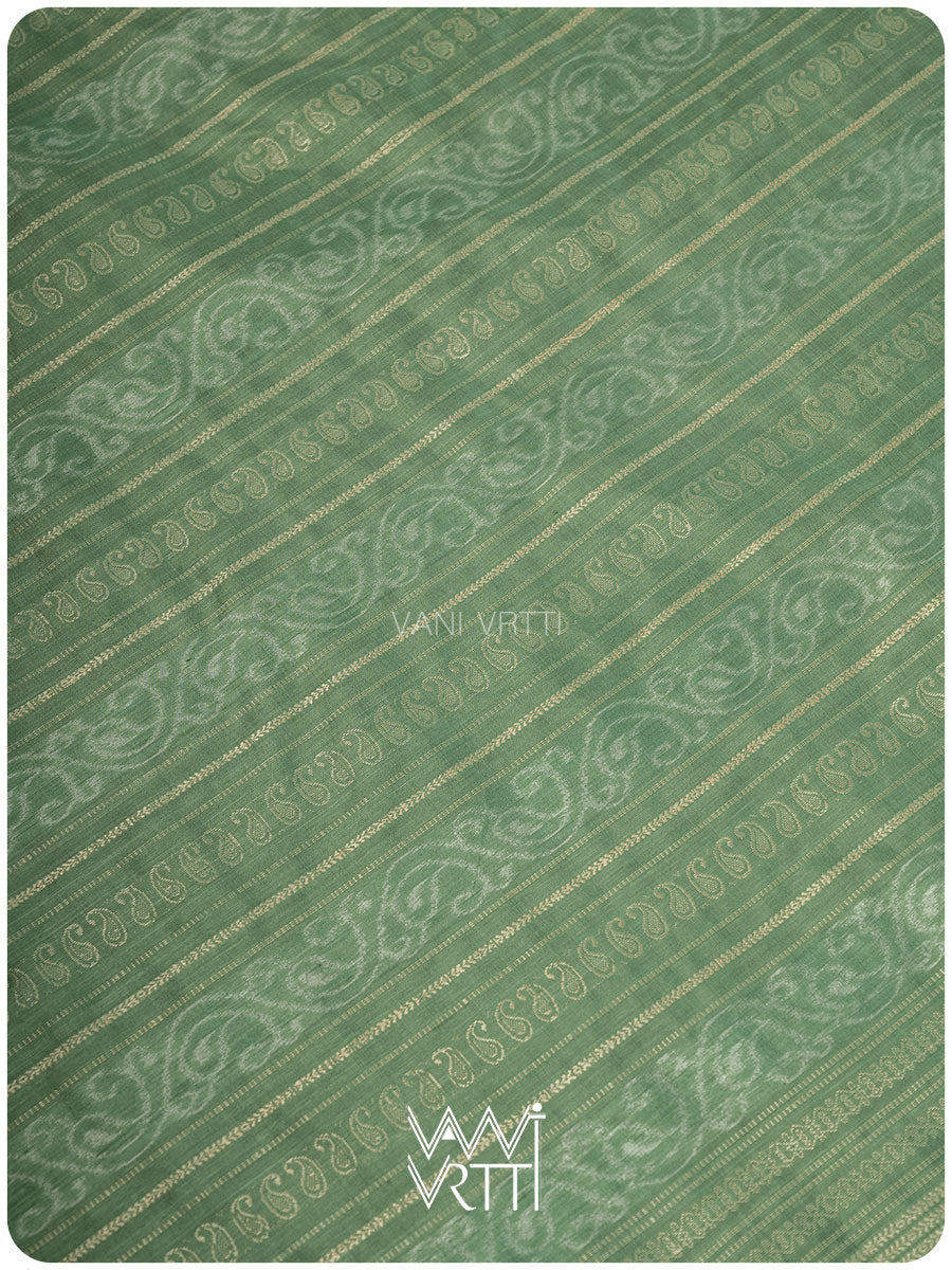 Elichi Green Matsya Mulberry Leaf Natural Dyed Mulberry Silk Ikat Saree