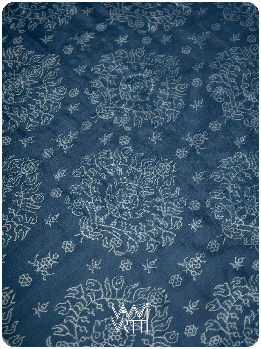 Indigo Padmaja Natural Dyed Mulberry Silk Ikat Saree