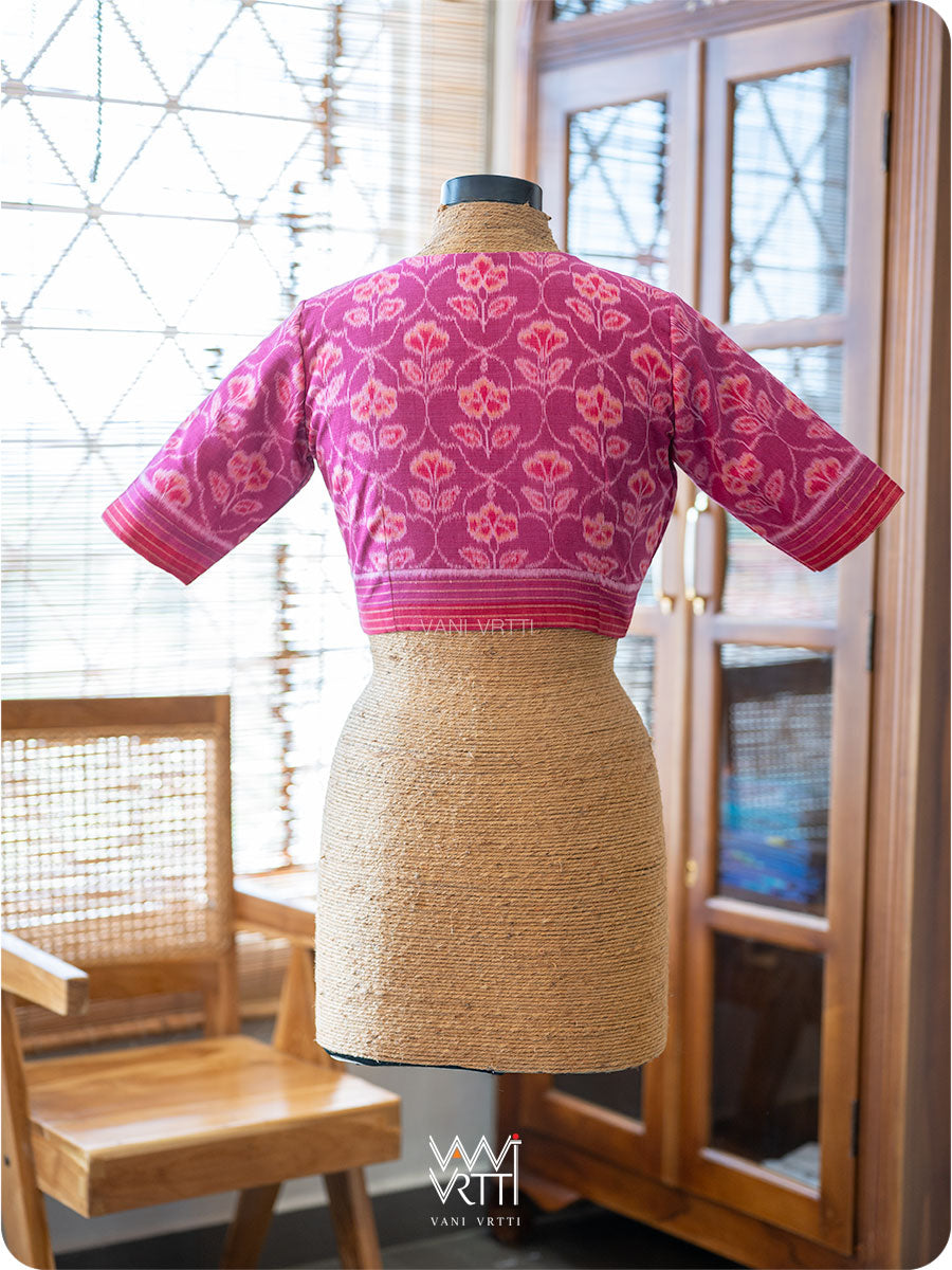 Pink Laal Jaba Cotton Ikat Blouse