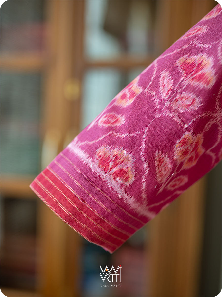 Pink Laal Jaba Cotton Ikat Blouse