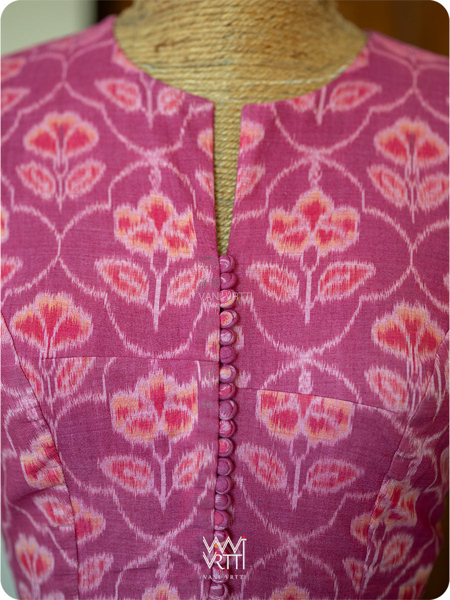 Pink Laal Jaba Cotton Ikat Blouse
