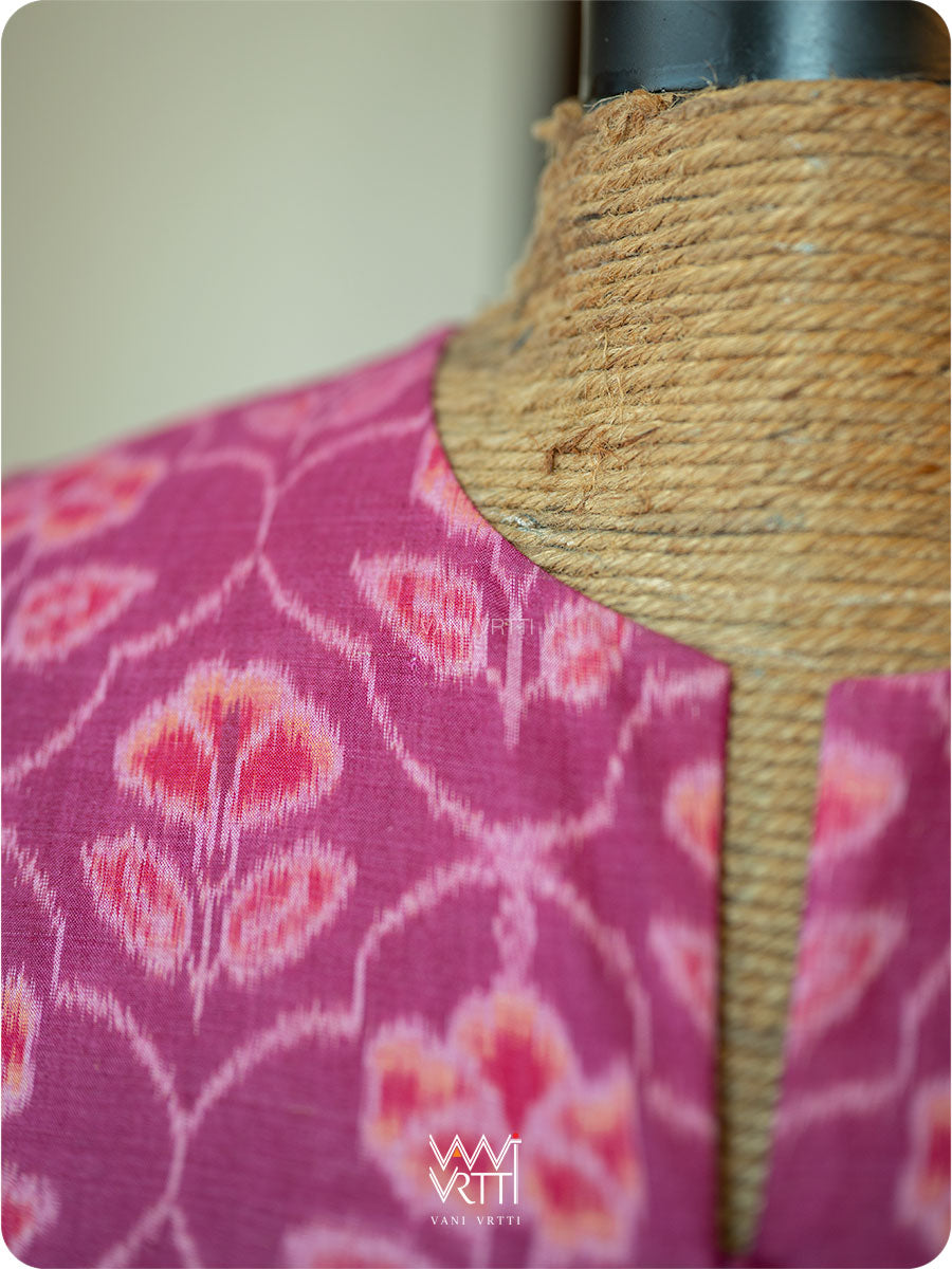 Pink Laal Jaba Cotton Ikat Blouse