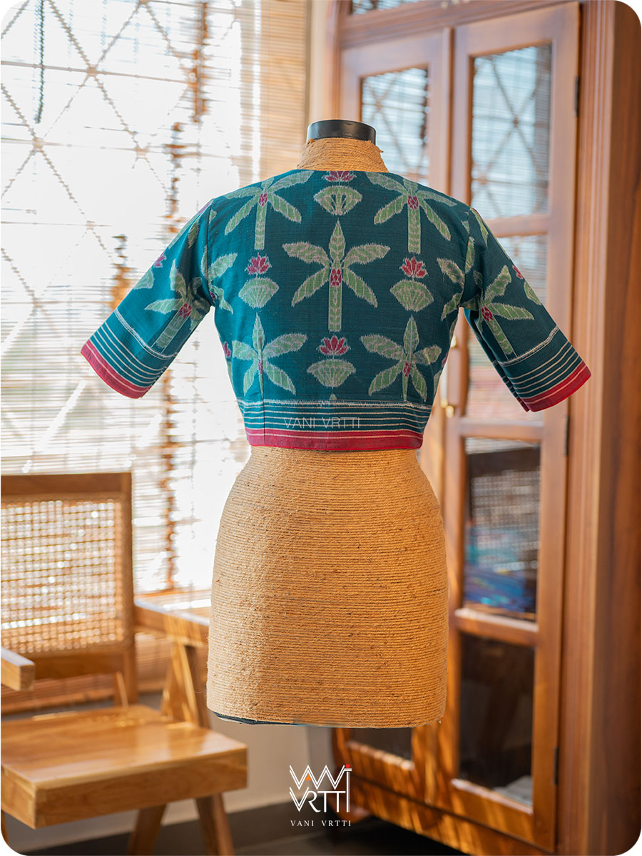 Banana Tree Ikat Yoke Cotton Blouse