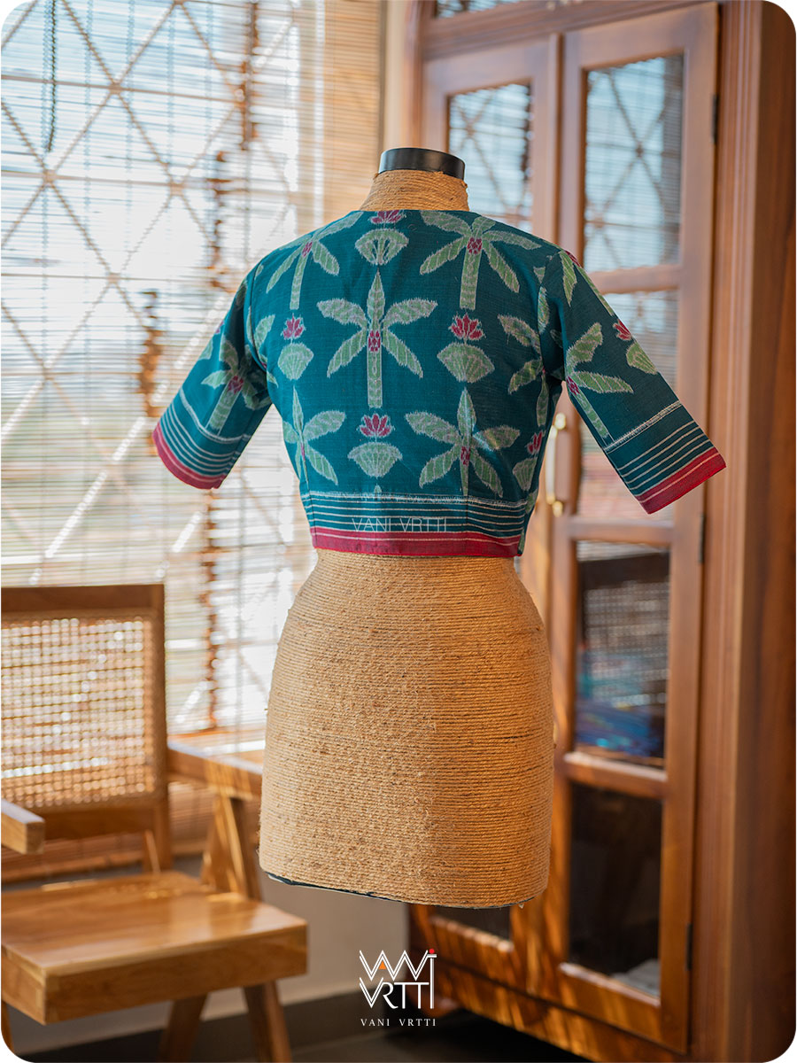 Banana Tree Ikat Yoke Cotton Blouse