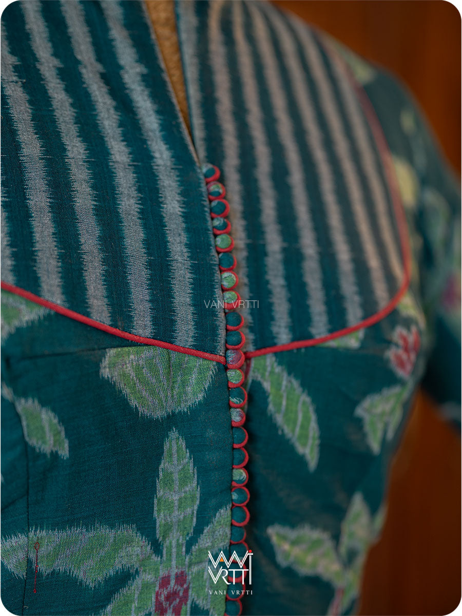 Banana Tree Ikat Yoke Cotton Blouse