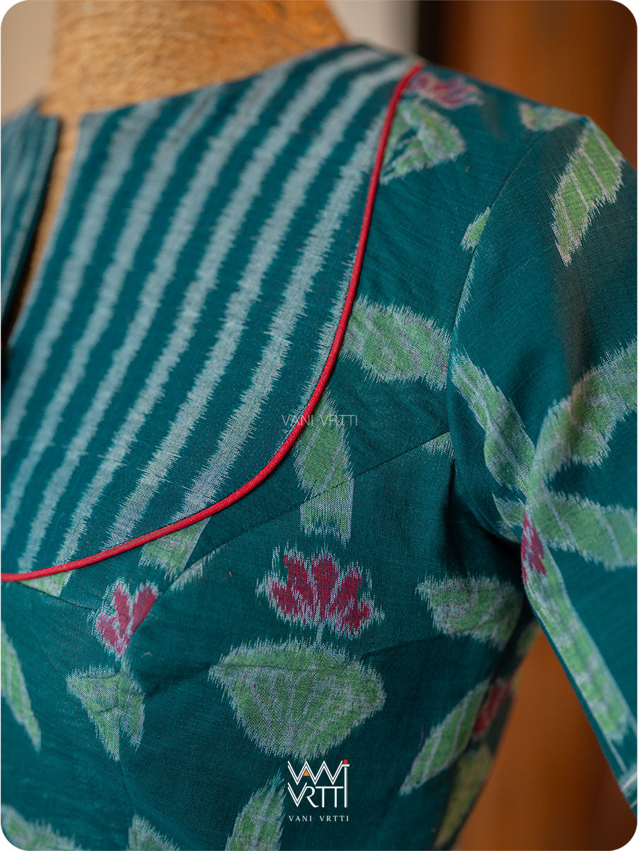 Banana Tree Ikat Yoke Cotton Blouse