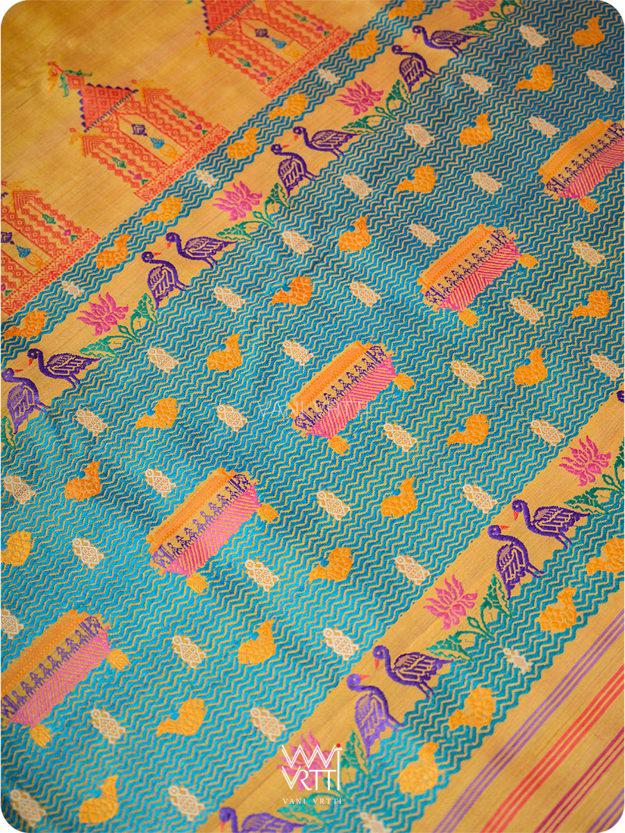 Mango Yellow Chilika Master Weave Exclusive Handspun Tussar Silk Saree