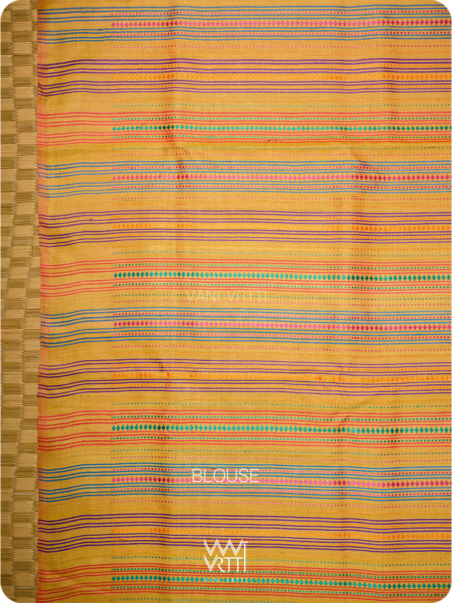 Mango Yellow Chilika Master Weave Exclusive Handspun Tussar Silk Saree
