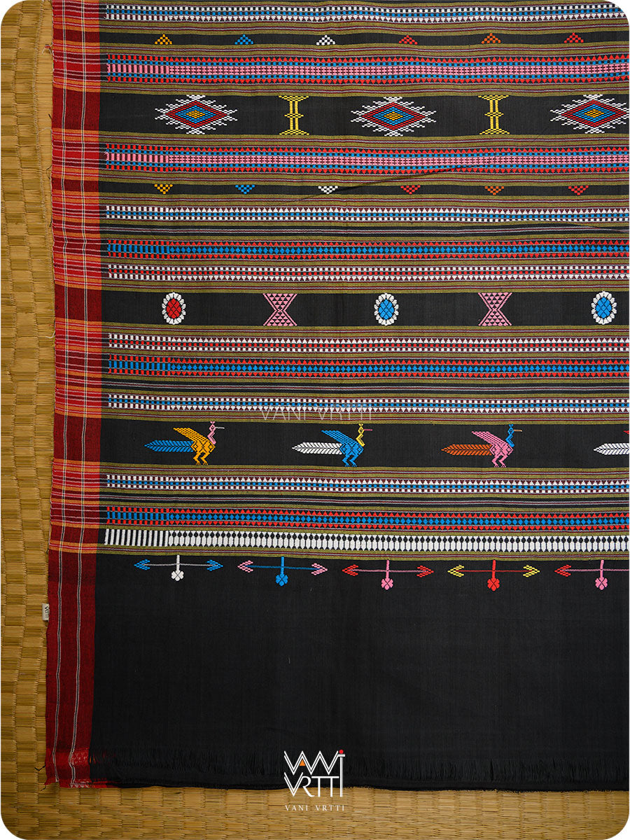 Black Cotton Ganjam Bomkai Saree
