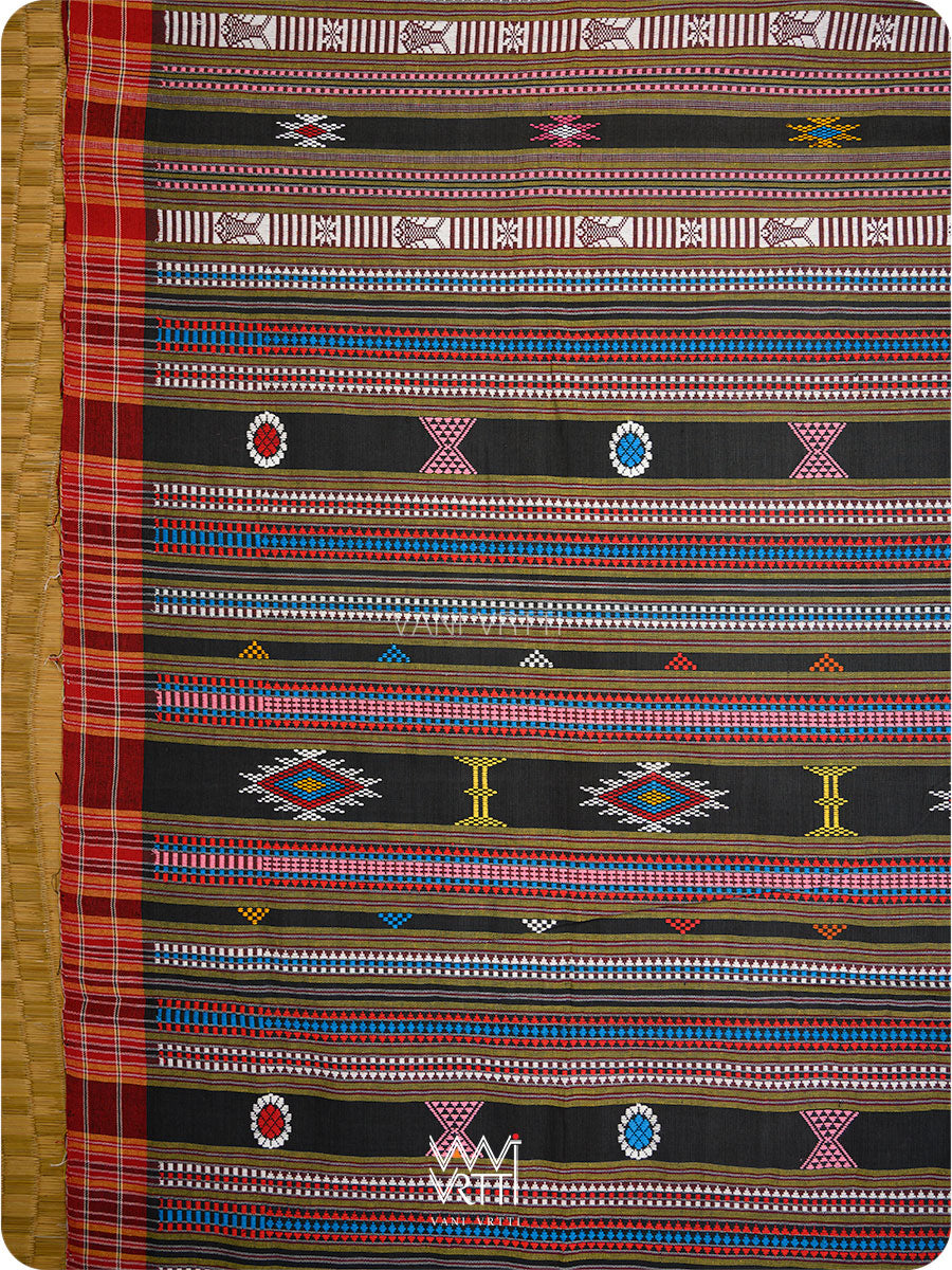 Black Cotton Ganjam Bomkai Saree