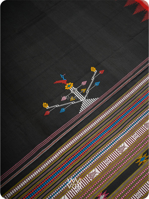Black Cotton Ganjam Bomkai Saree