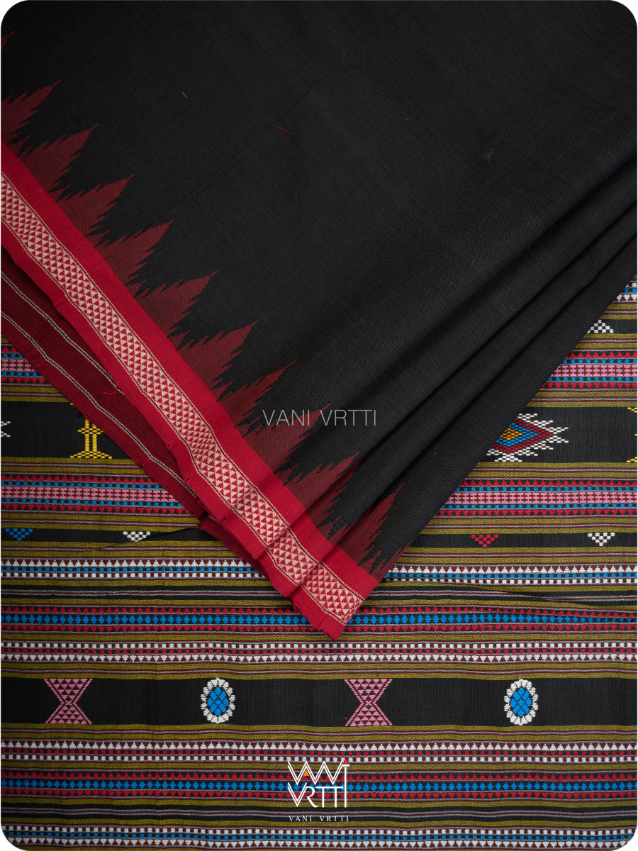 Black Cotton Ganjam Bomkai Saree