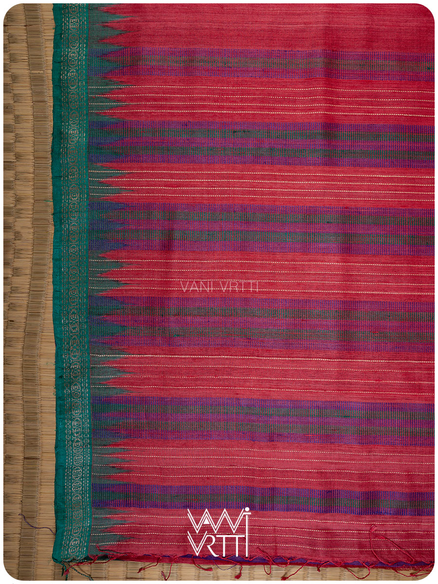 Pallu of Aarush saree with jala weave and supplementary patterns