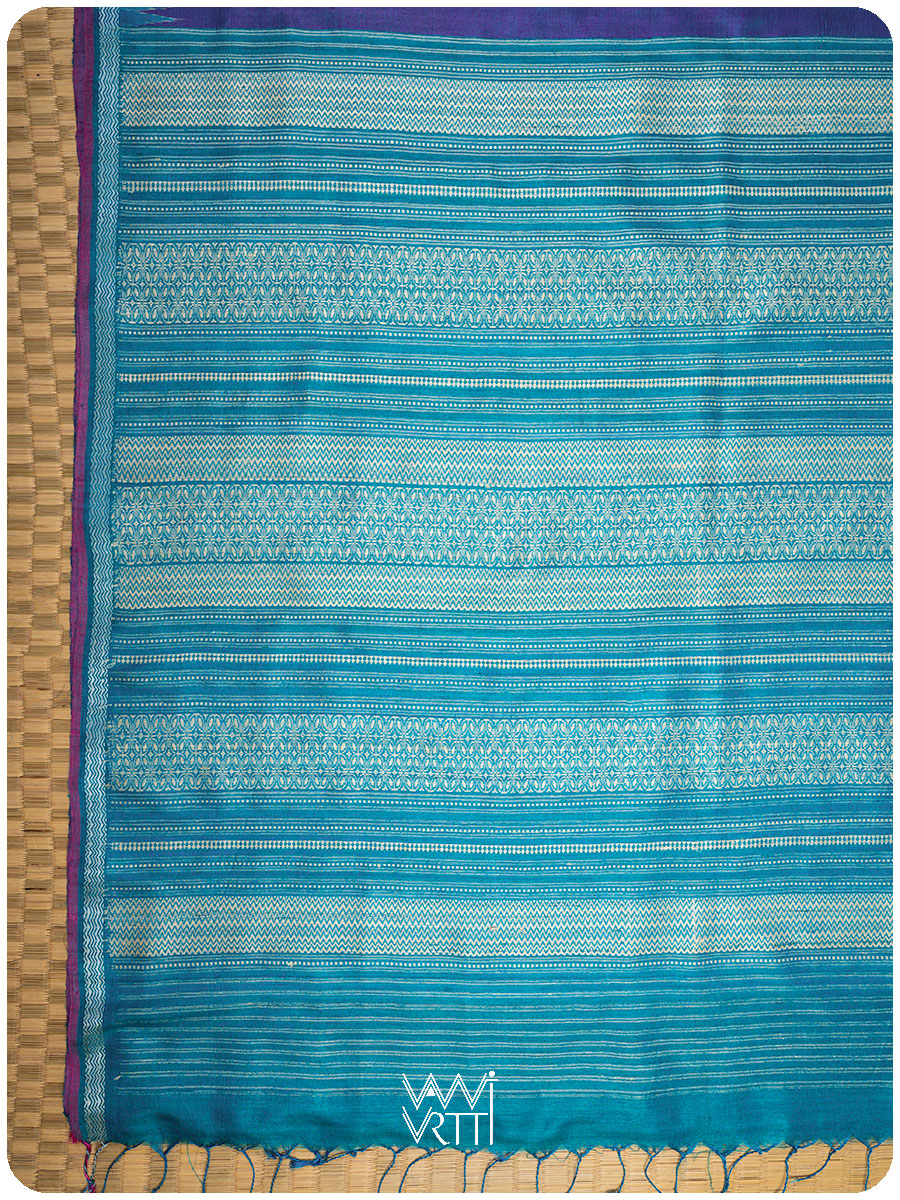 Purple Firozi Nabh Handspun Tussar Silk Saree