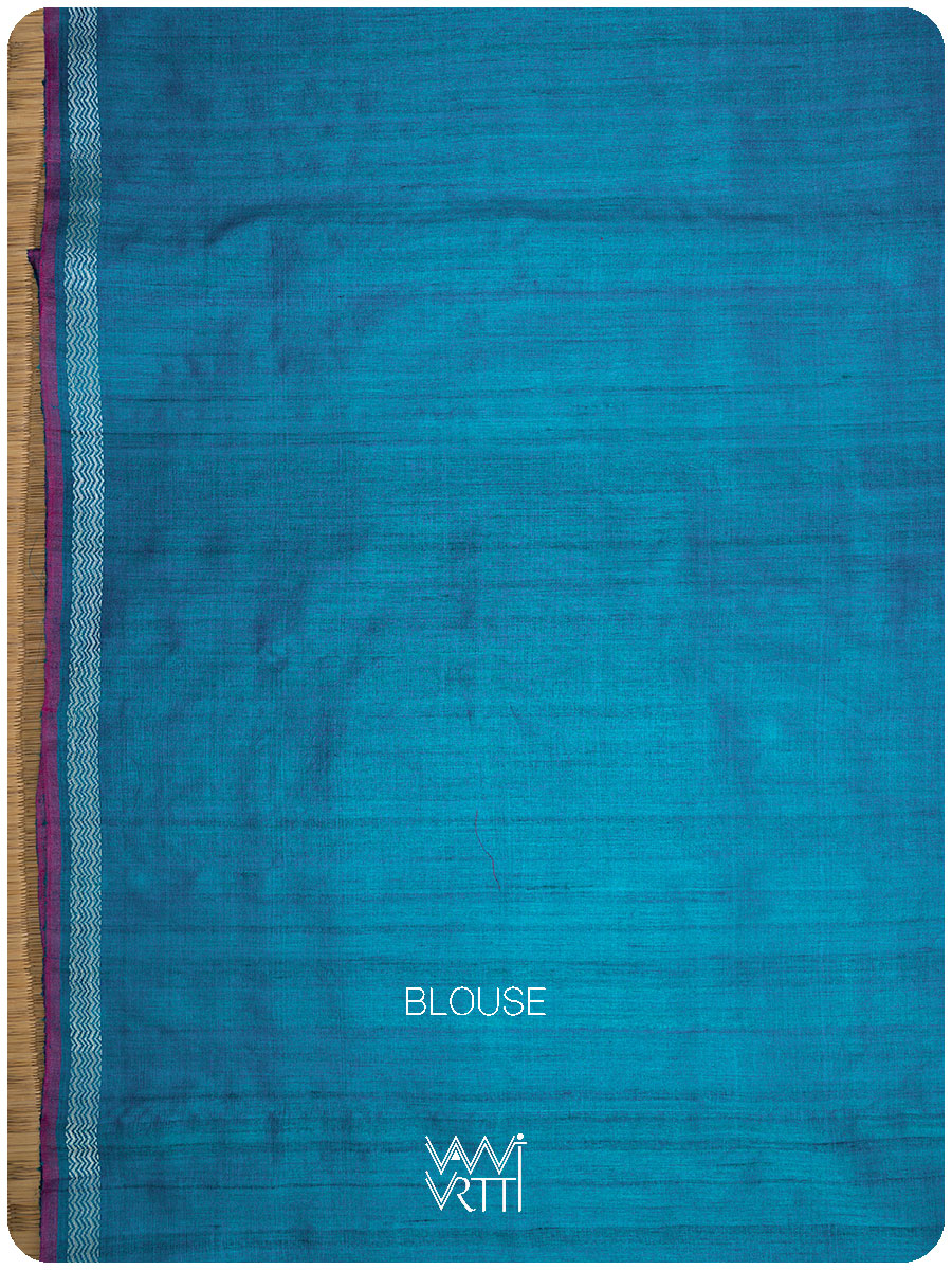 Purple Firozi Nabh Handspun Tussar Silk Saree