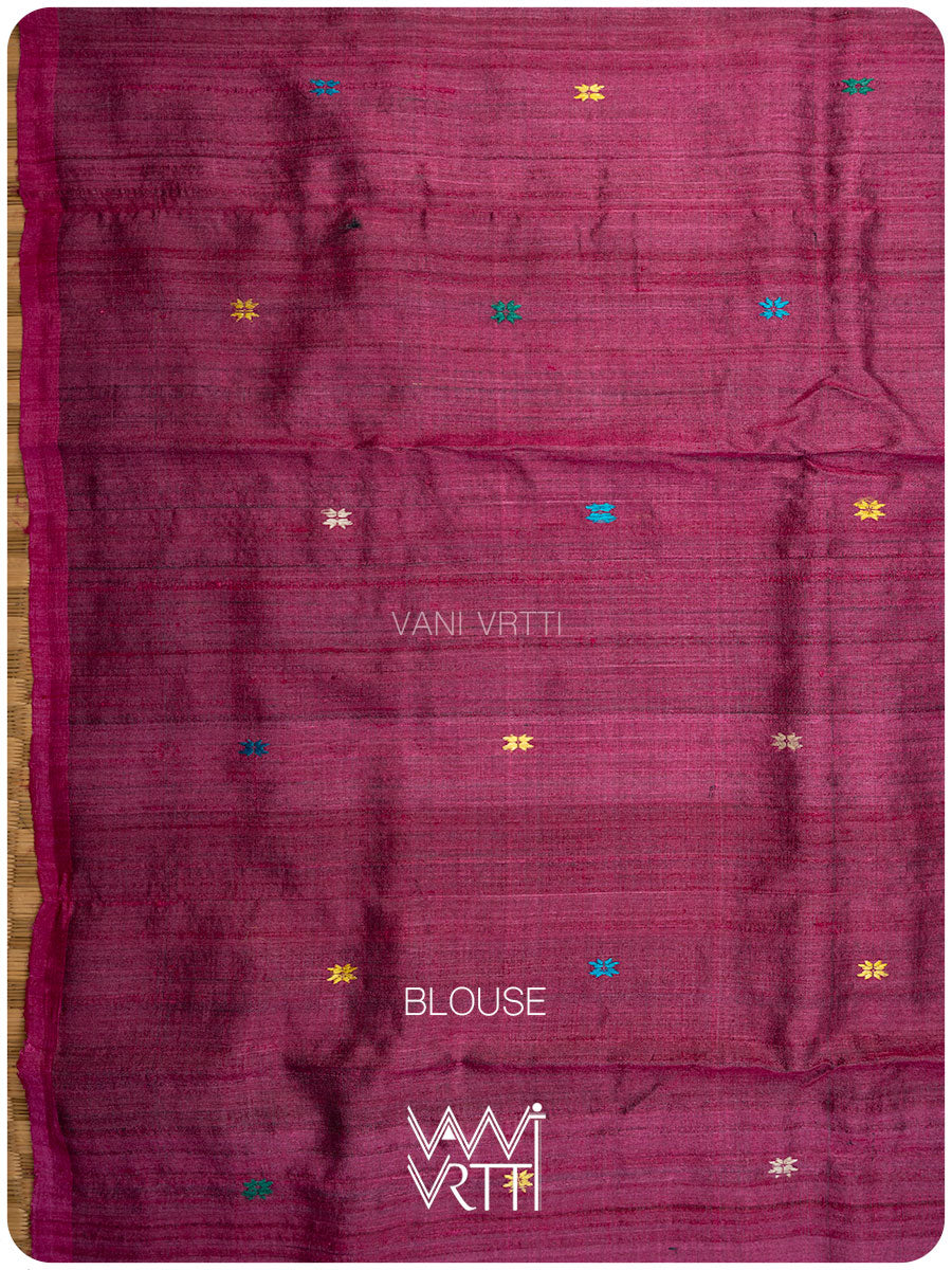 Emerald Green Ganga Jamuna Anjana Handspun Tussar Silk Saree