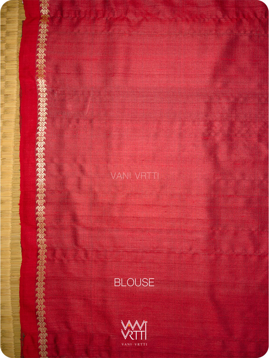 Emereld Green Aziz Ikat Handspun Tussar Silk Saree