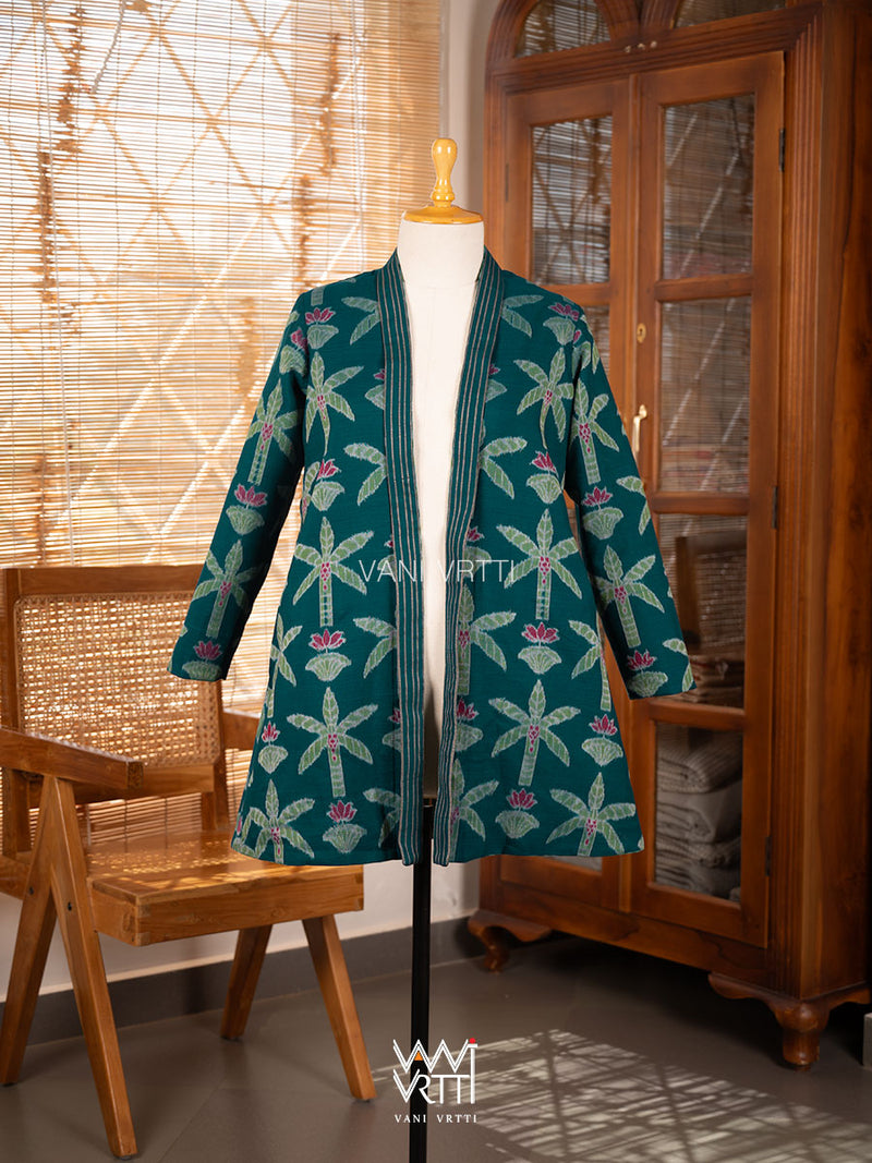Banana Tree Reversible Zig Zag Ikat Kimono Collar Tunic Jacket