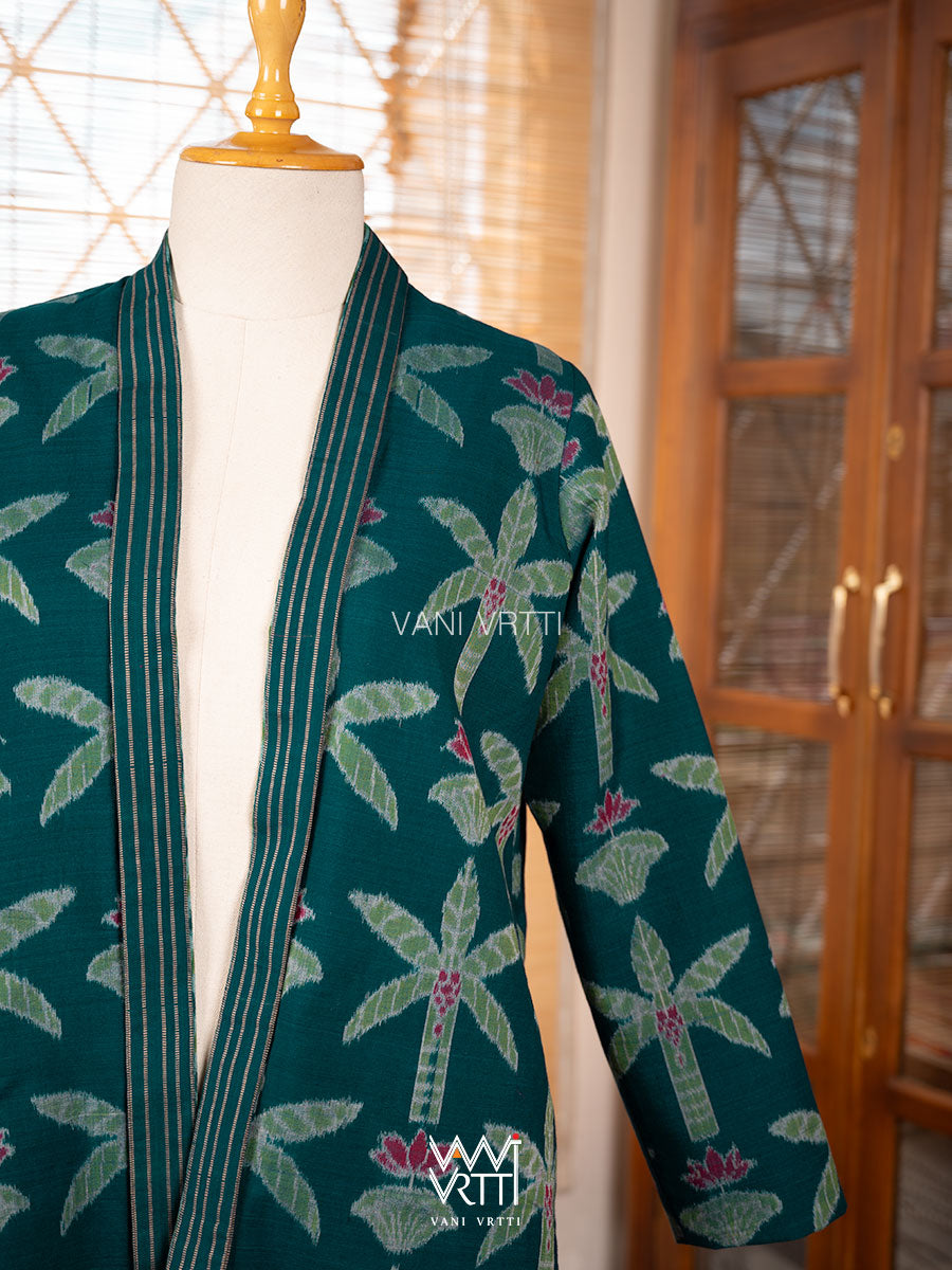 Banana Tree Reversible Zig Zag Ikat Kimono Collar Tunic Jacket