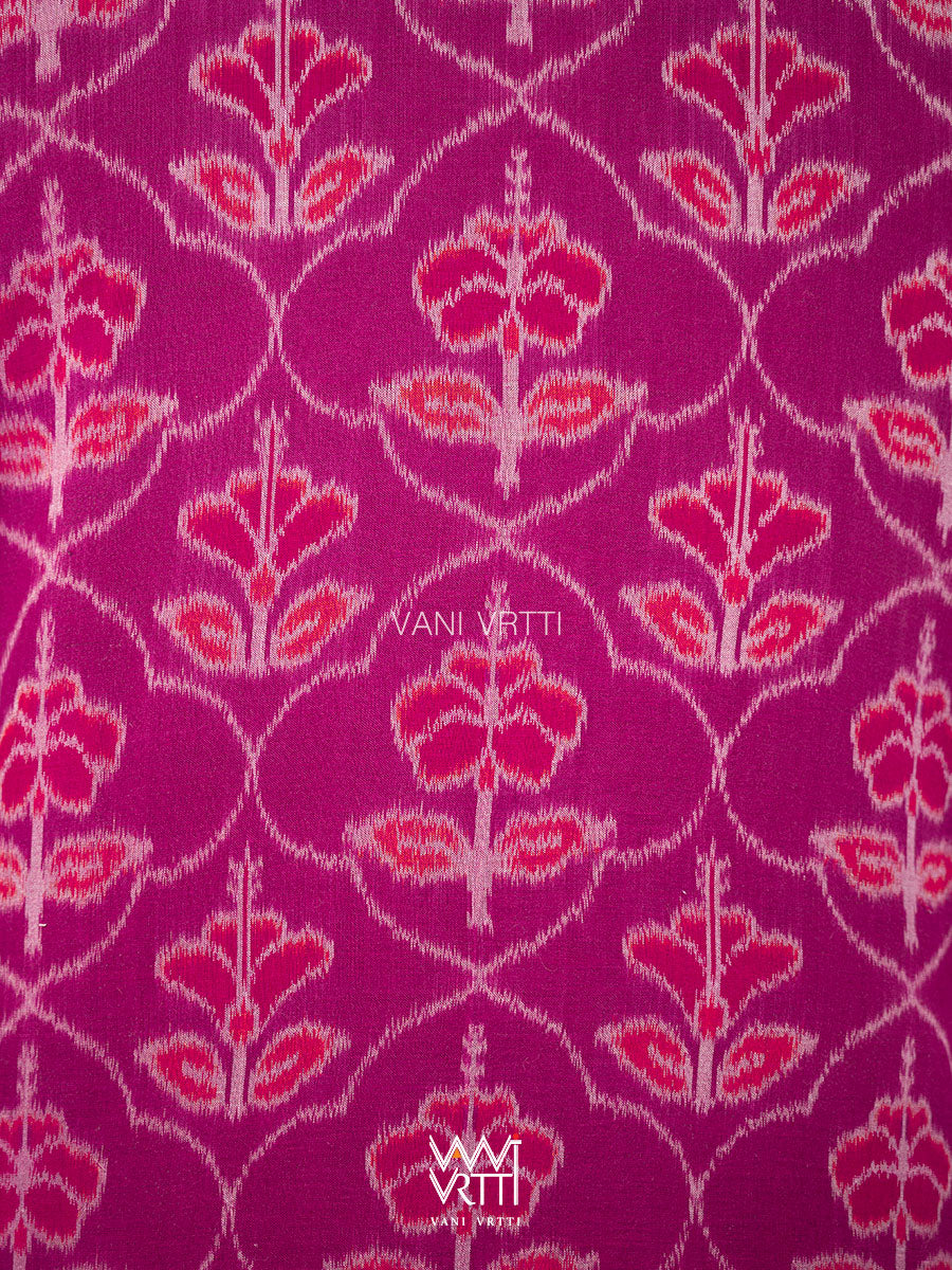 Pink Laal Jaba Reversible Parallel Ikat Overlap Waist Length Jacket