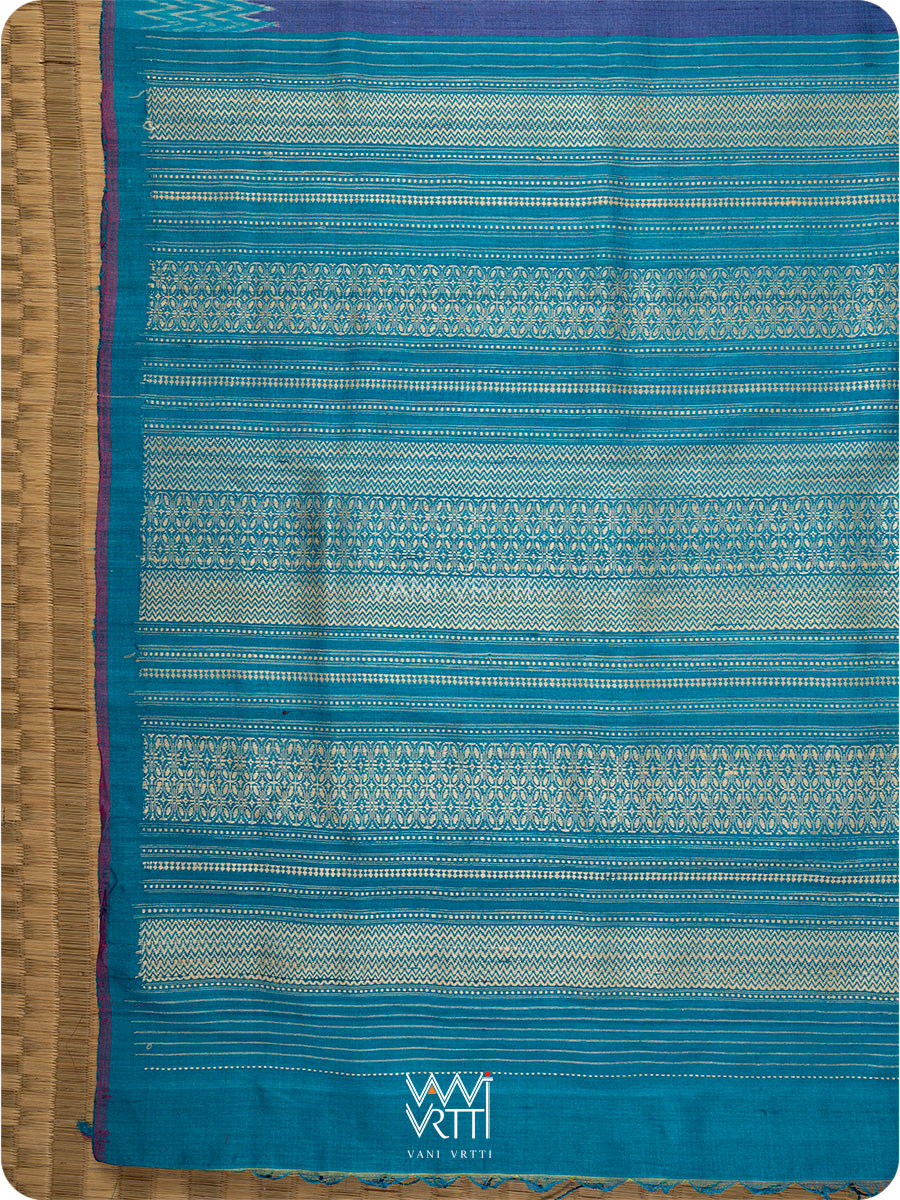 Purple Firozi Anjana Handspun Tussar Silk Saree