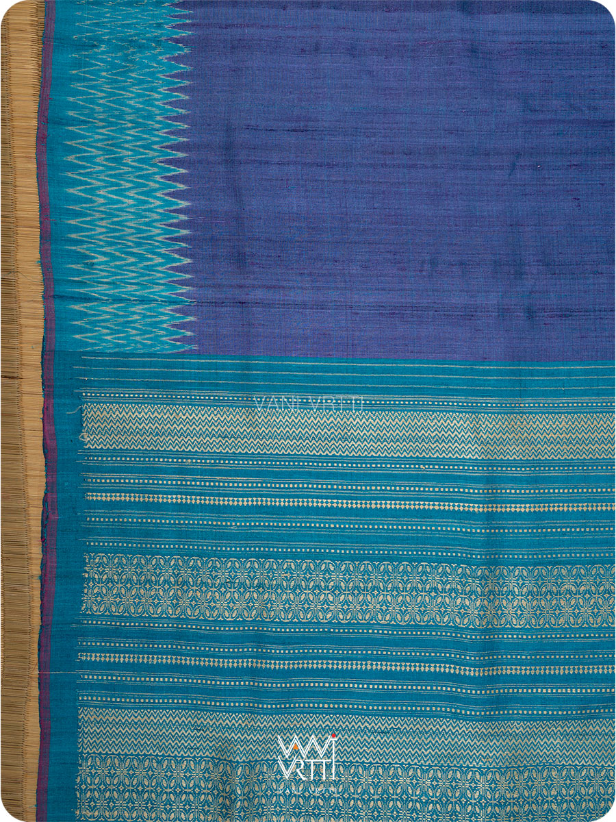 Purple Firozi Anjana Handspun Tussar Silk Saree