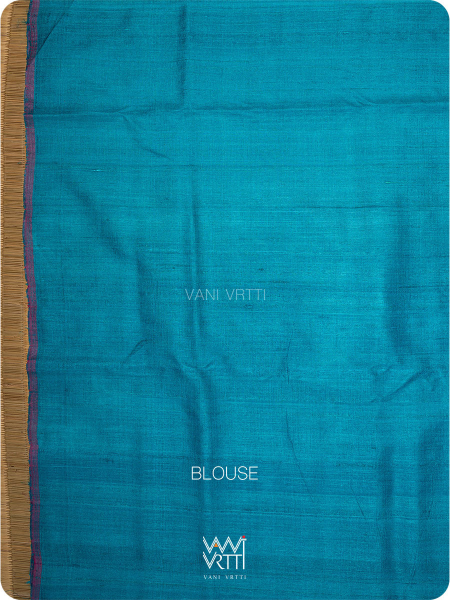 Purple Firozi Anjana Handspun Tussar Silk Saree