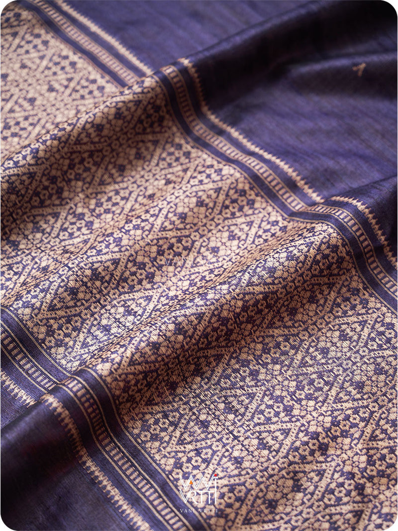 Deep Violet Madhumalati Handspun Tussar Silk Dupatta
