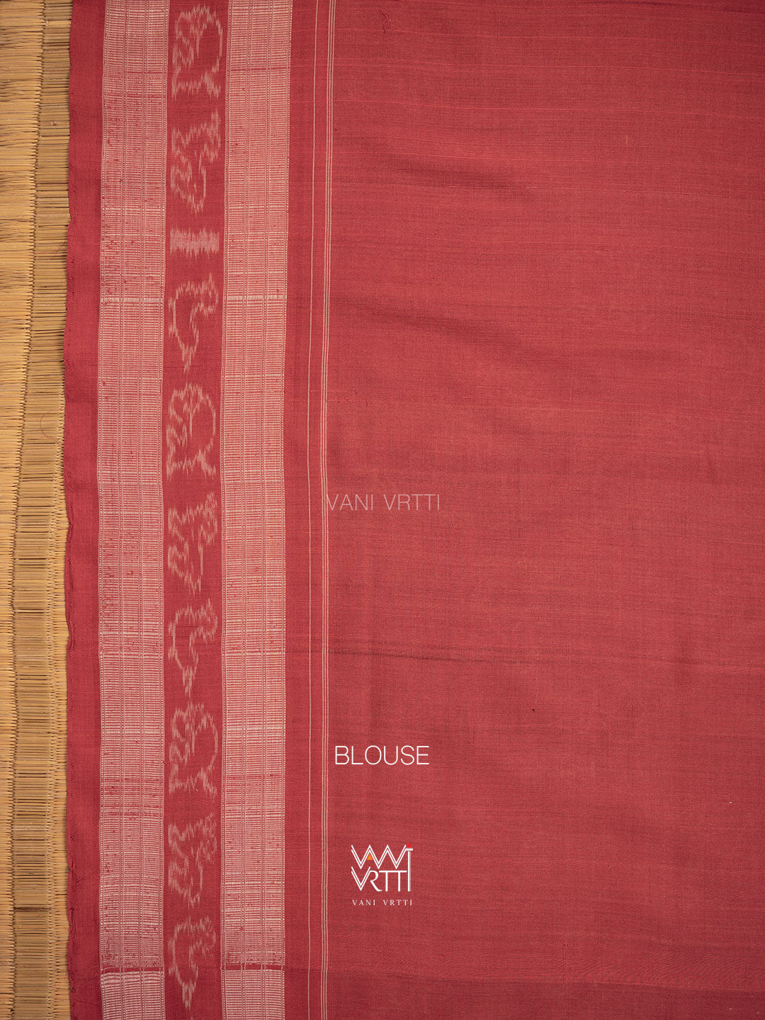Black Red Lion Natural Dyed Cotton Ikat Saree