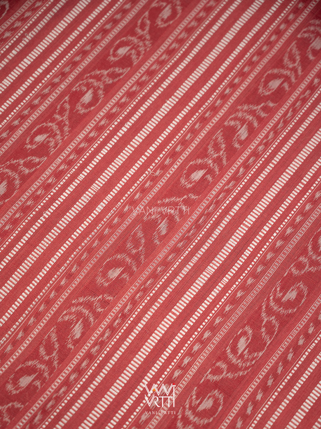 Indigo Blue Red Lion Natural Dyed Cotton Ikat Saree