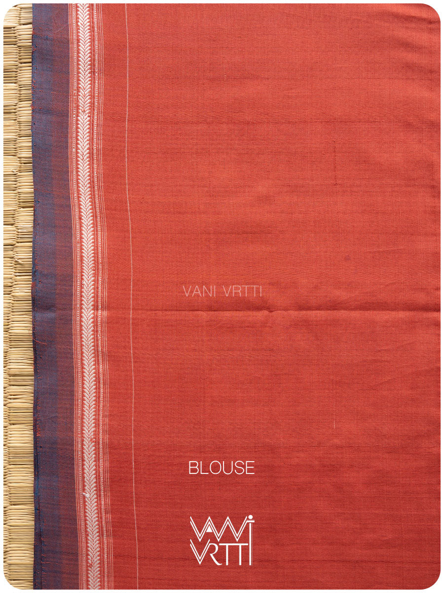 Manjistha Red Singha Lion Natural Dyed Cotton Ikat Saree