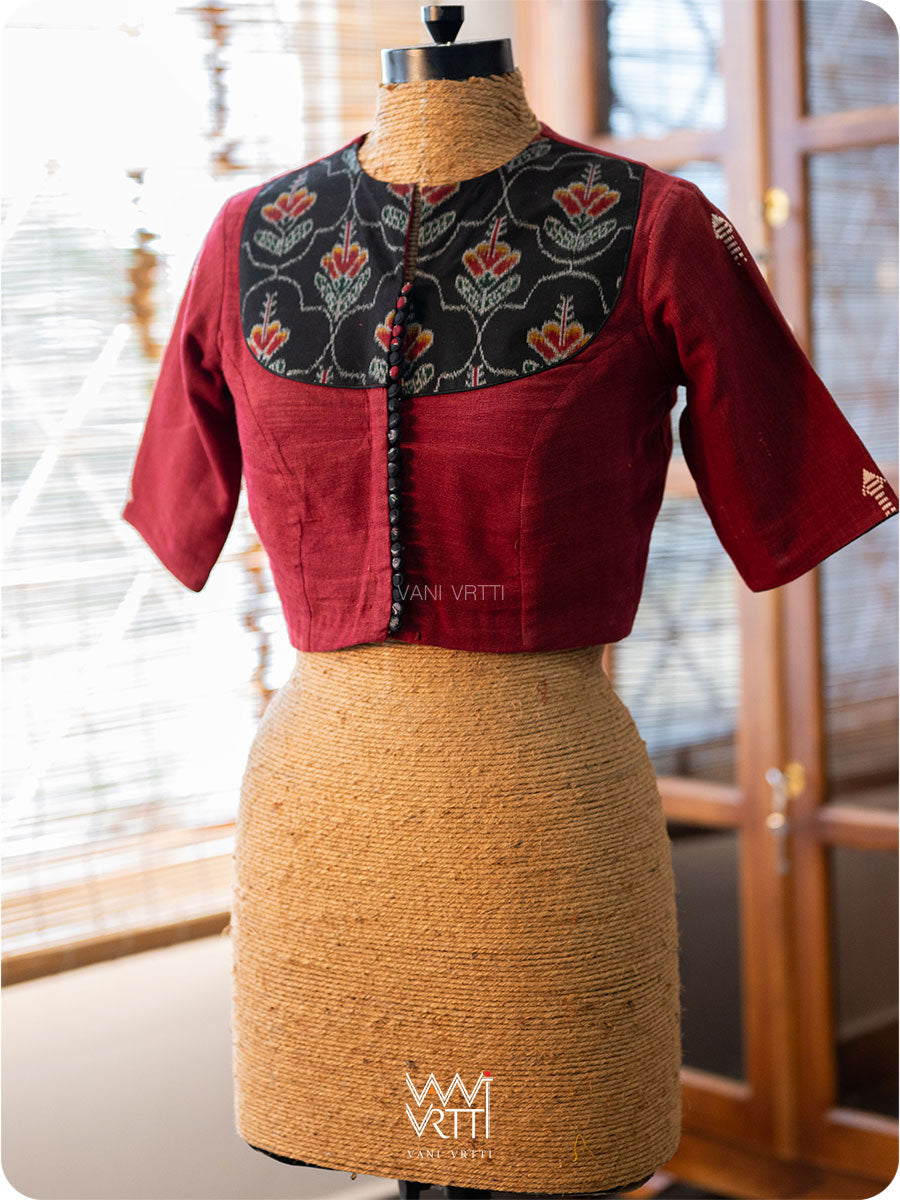 Laal Jaba Cotton Ikat with Madder Kotpad Cotton Blouse