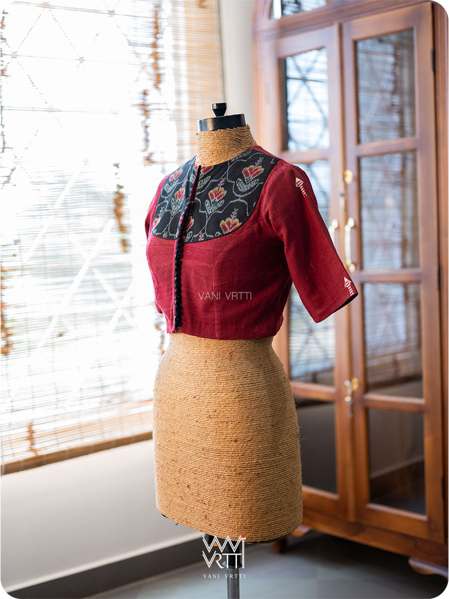 Laal Jaba Cotton Ikat with Madder Kotpad Cotton Blouse