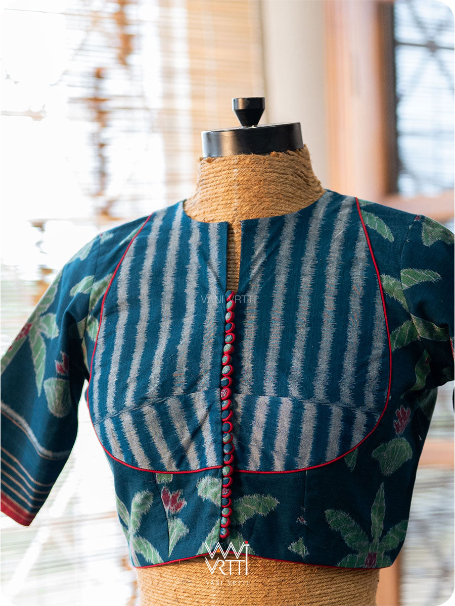 Banana Tree Ikat Yoke Cotton Blouse