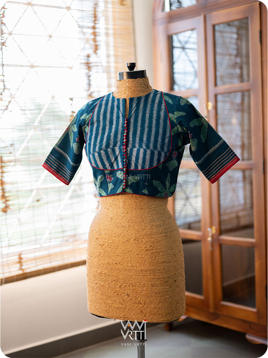 Banana Tree Ikat Yoke Cotton Blouse