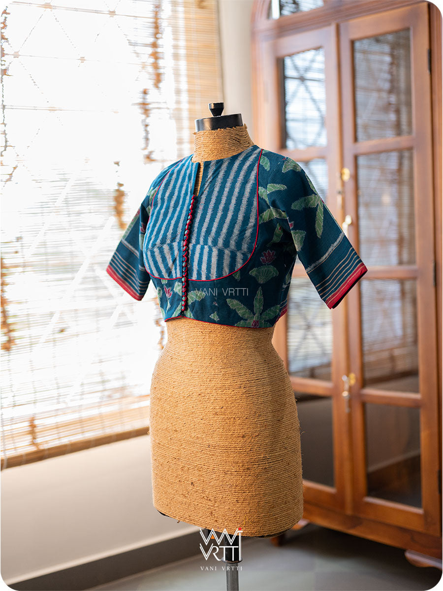 Banana Tree Ikat Yoke Cotton Blouse