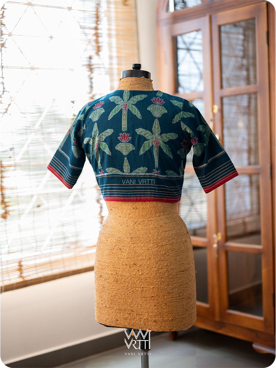 Banana Tree Ikat Yoke Cotton Blouse