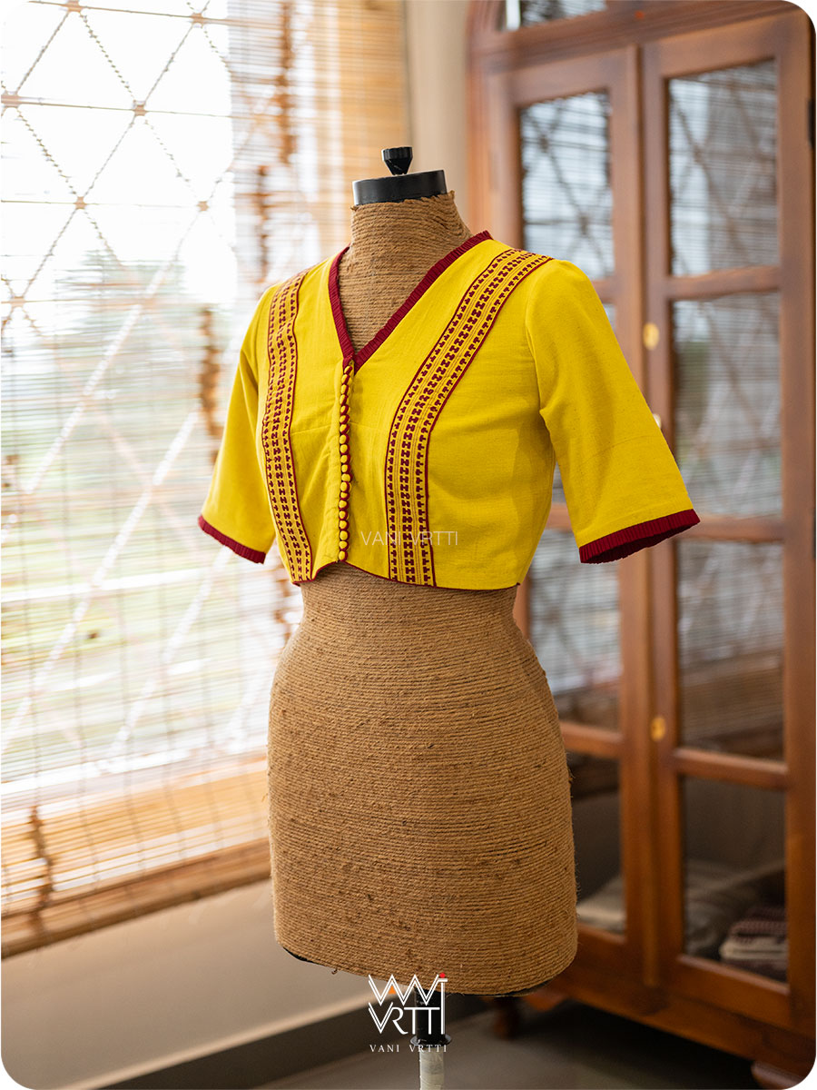 Haldi Yellow Handwoven Kotpad Cotton Blouse
