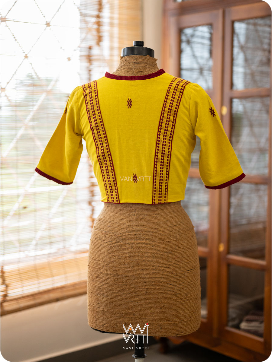 Haldi Yellow Handwoven Kotpad Cotton Blouse