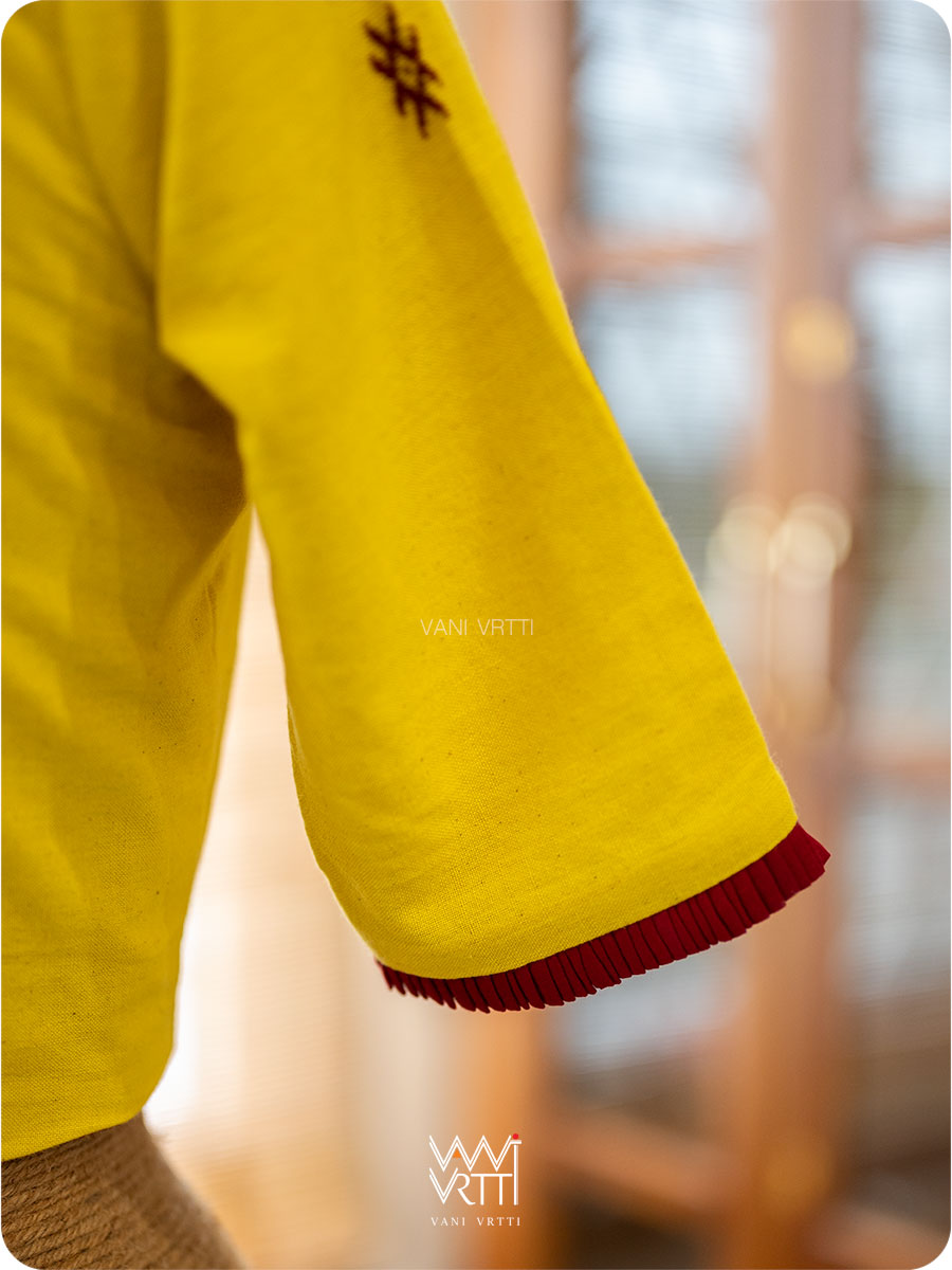 Haldi Yellow Handwoven Kotpad Cotton Blouse
