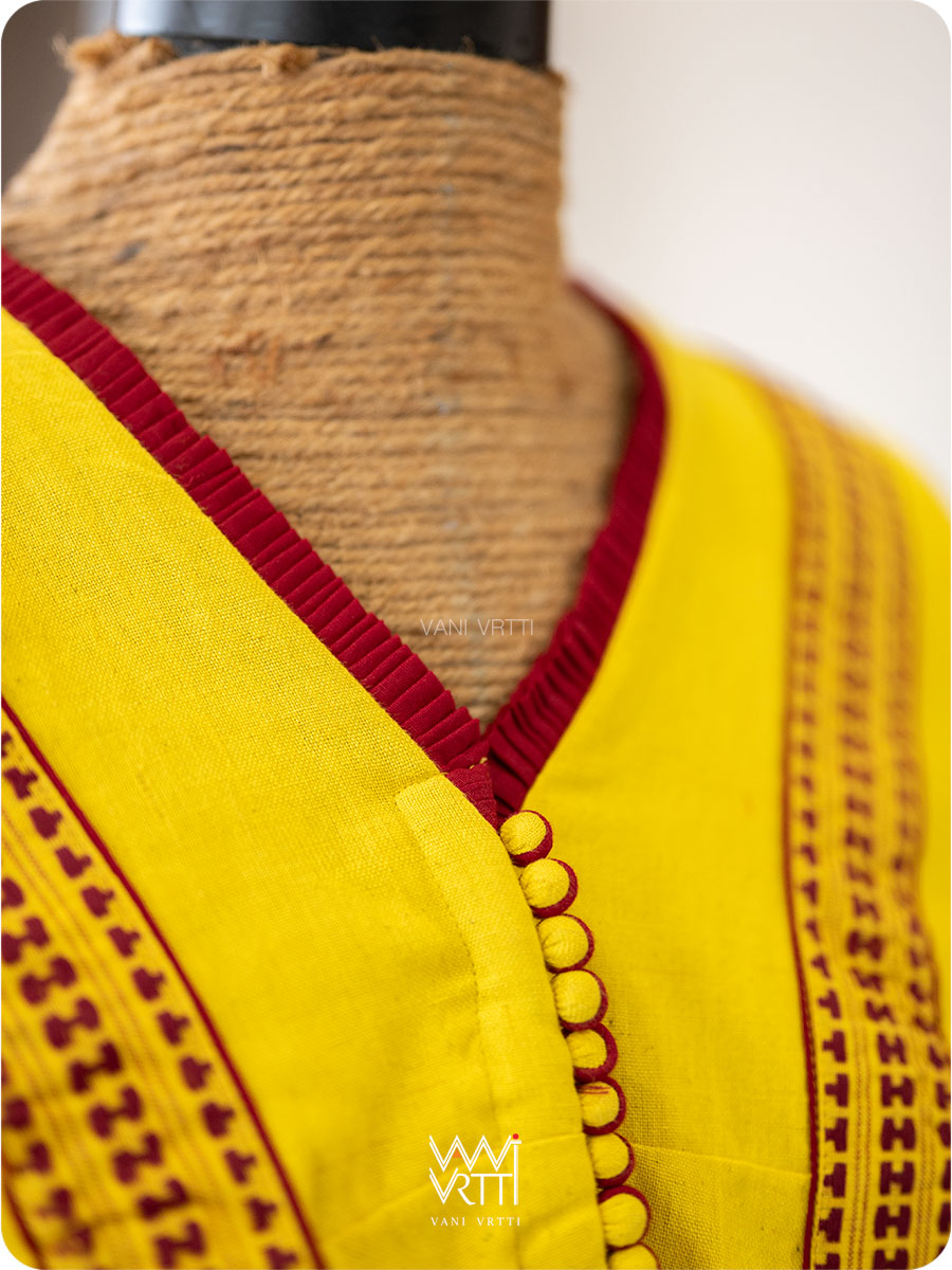 Haldi Yellow Handwoven Kotpad Cotton Blouse