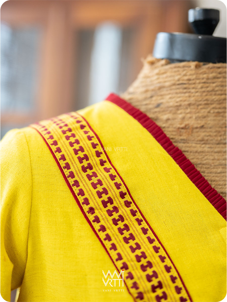 Haldi Yellow Handwoven Kotpad Cotton Blouse