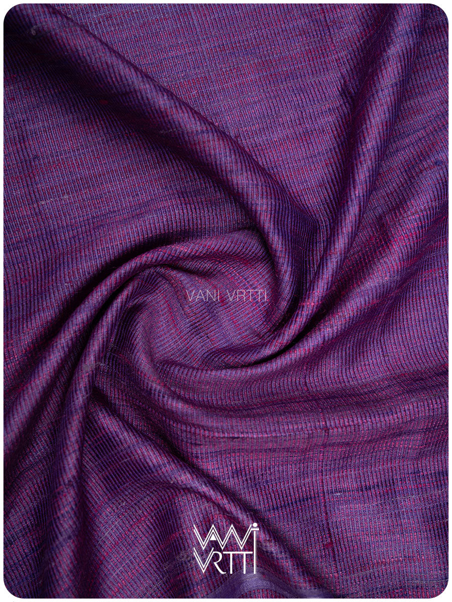Deep Lilac Magenta Bristi Handspun Tussar Silk Saree