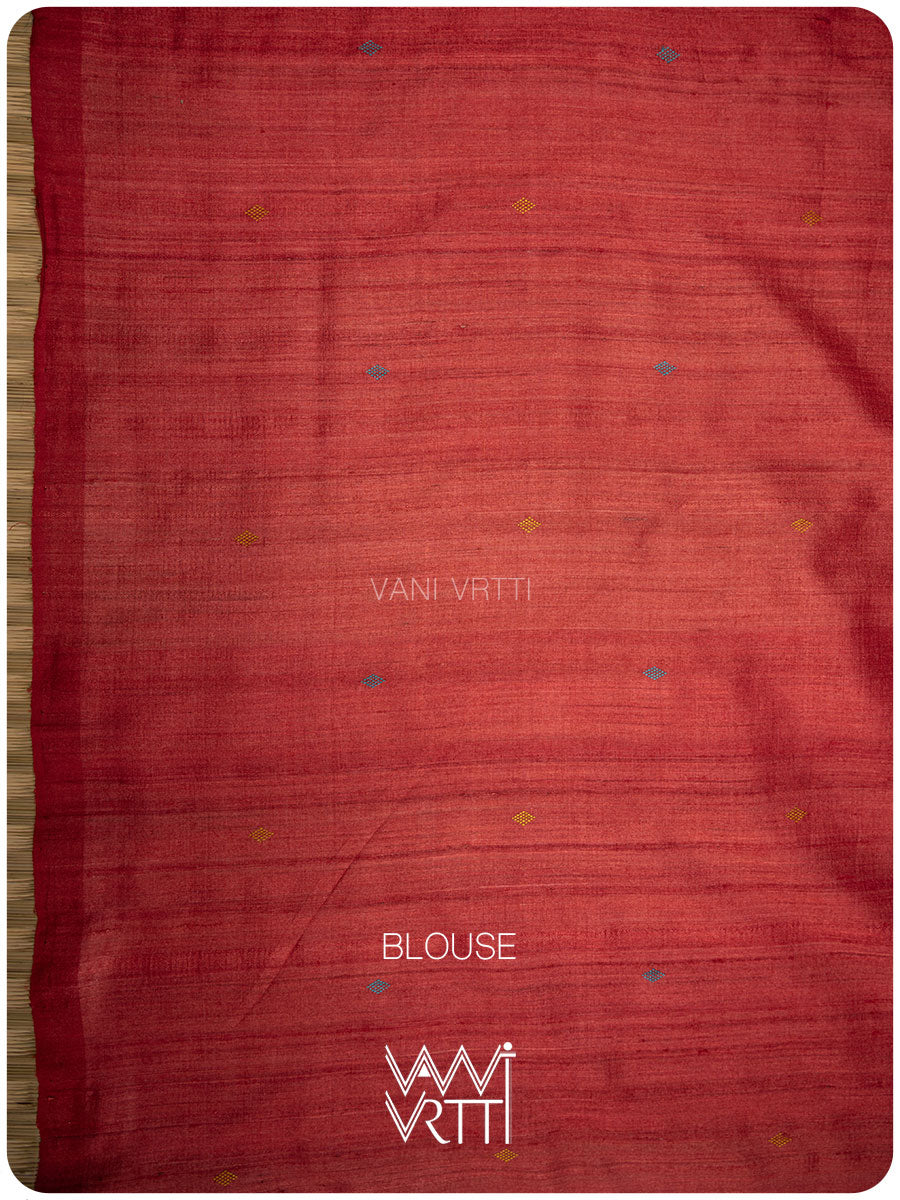 Banana Yellow Turquoise Nadi Handspun Tussar Silk Saree