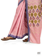 Baby Pink Pomegranate Jaal Handspun Tussar Silk Saree